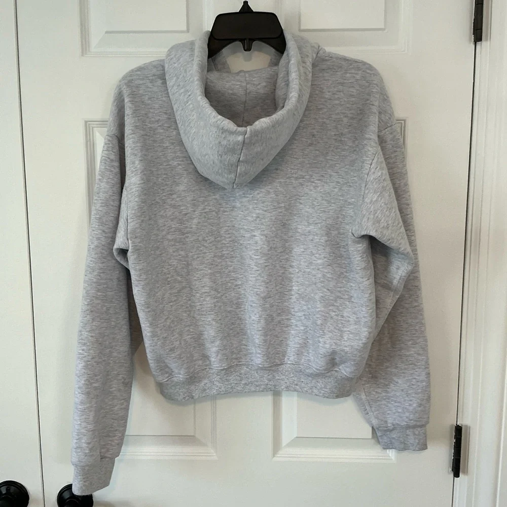 SKIMS Cotton Fleece Classic Zip Up Hoodie | Light Heather Grey | Size M - Picture 6 of 7